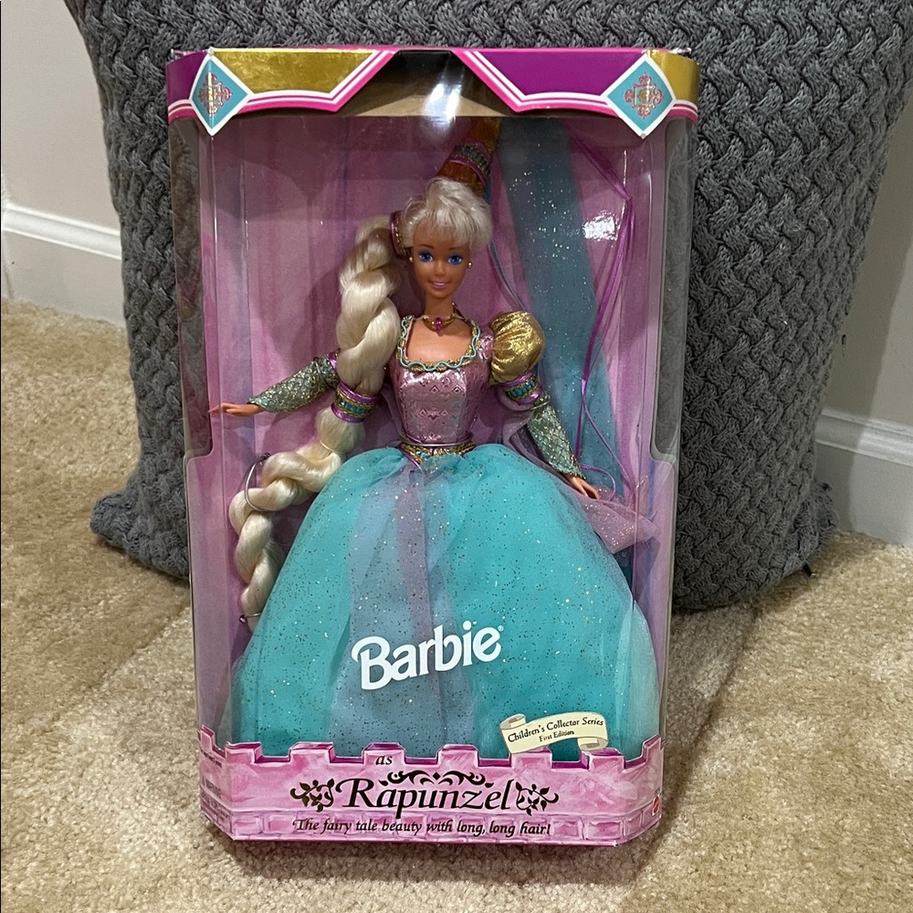 Barbie Rapunzel Doll with Turquoise and Pink Dress